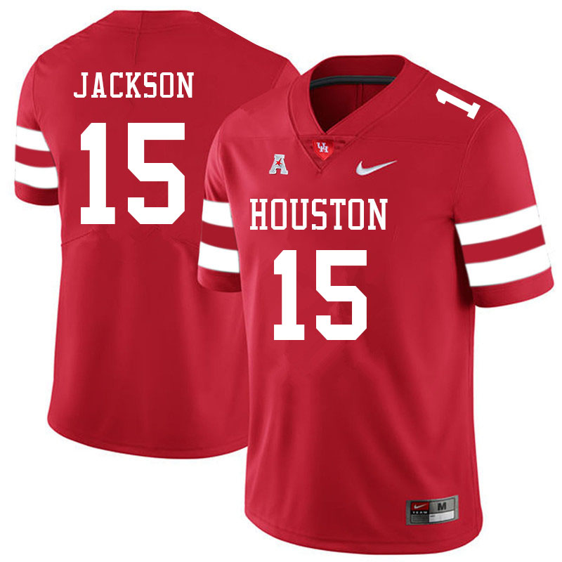 Men #15 Cody Jackson Houston Cougars College Football Jerseys Sale-Red - Click Image to Close